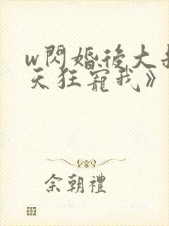 w闪婚后大叔每天狂宠我》小说