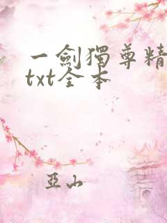 一剑独尊精校版txt全本