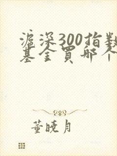 沪深300指数基金买哪个好