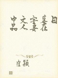 中文字幕日韩精品人妻在