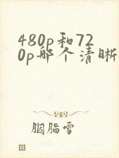 480p和720p哪个清晰
