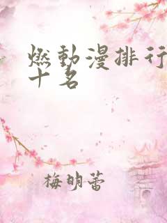 燃动漫排行榜前十名