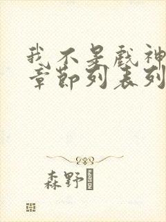我不是戏神最新章节列表列表