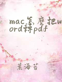 mac怎么把word转pdf