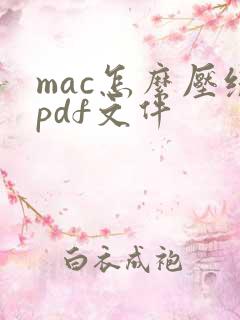 mac怎么压缩pdf文件