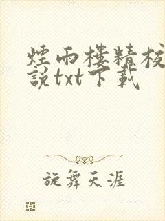 烟雨楼精校版小说txt下载