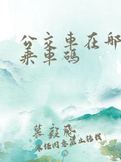 公交车在哪里刷乘车码