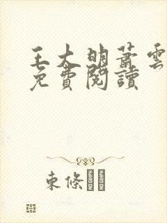 王大明萧云小说免费阅读