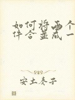 如何将两个扫描件合并成一个pdf