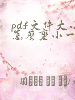 pdf文件大小怎么变小一点