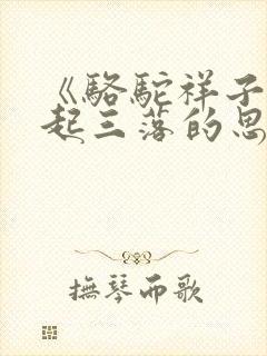 《骆驼祥子》三起三落的思维导图