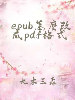 epub怎么改成pdf格式