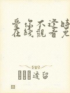 爱你不逢时短剧在线观看免费全集