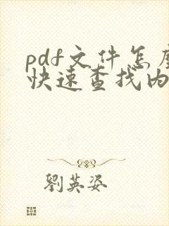 pdf文件怎么快速查找内容