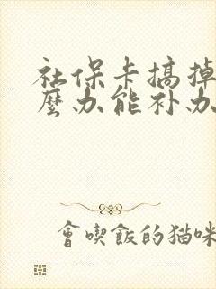 社保卡搞掉了怎么办能补办