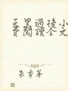 天黑过后小说免费阅读全文无弹窗