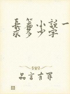 长篇小说一般要求多少字