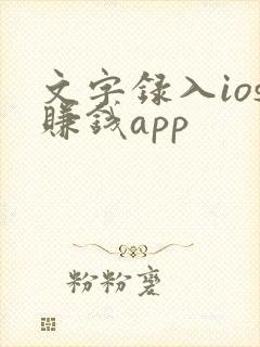 文字录入ios赚钱app