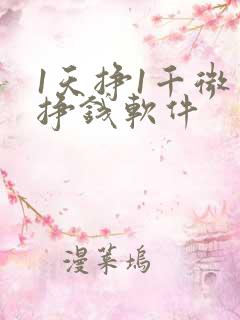 1天挣1千微信挣钱软件