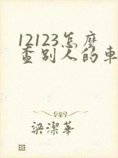 12123怎么查别人的车有没有违章