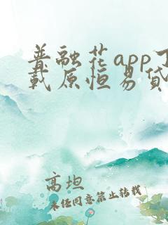 普融花app下载原恒易贷