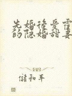 先婚后爱霍先生的隐婚甜妻