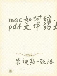 mac如何缩小pdf文件的大小