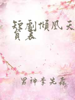 短剧倾凰天下演员表