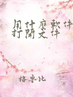 用什么软件可以打开文件