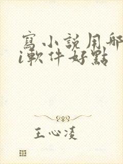 写小说用哪个ai软件好点