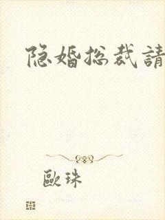 隐婚总裁请签字