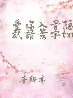 爱你入骨隐婚总裁请签字txt下载