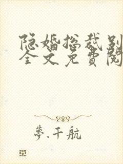 隐婚总裁别太坏全文免费阅读