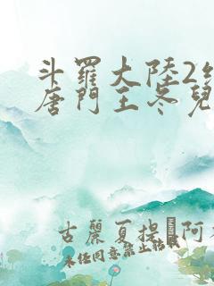 斗罗大陆2绝世唐门王冬儿的身份
