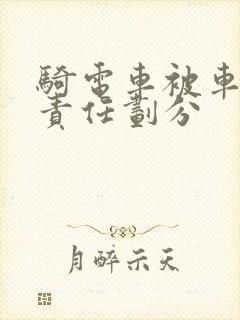 骑电车被车撞了责任划分