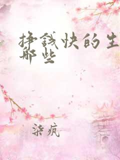挣钱快的生意有哪些