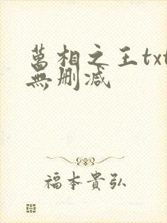 万相之王txt无删减