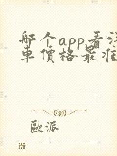 哪个app看汽车价格最准