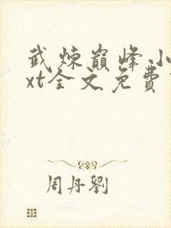 武炼巅峰小说txt全文免费下载