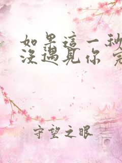 如果这一秒,我没遇见你 完结