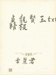 贞观贤王txt精校