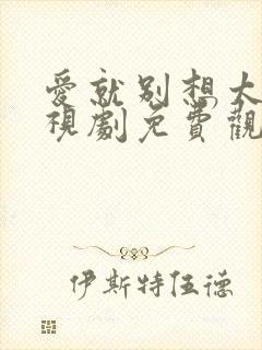 爱就别想太多电视剧免费观看全集