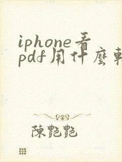 iphone看pdf用什么软件好