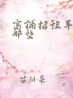商铺招租平台有哪些