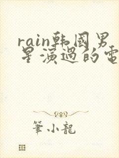 rain韩国男星演过的电视剧