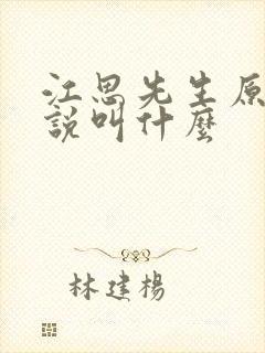 江思先生原著小说叫什么