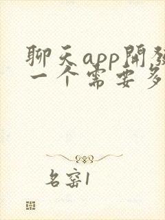 聊天app开发一个需要多少钱