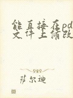 能直接在pdf文件上修改么