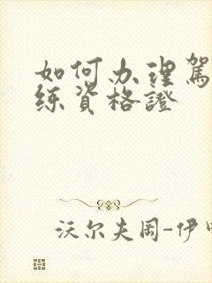 如何办理驾校教练资格证