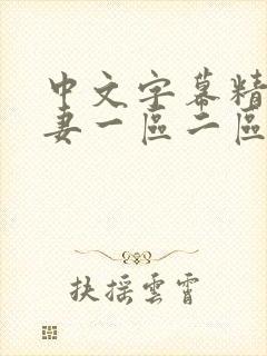 中文字幕精品人妻一区二区三区